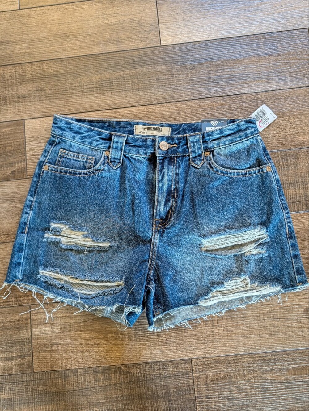 NWT Distressed Rock&Roll High-Waist Denim Shorts - Size 30